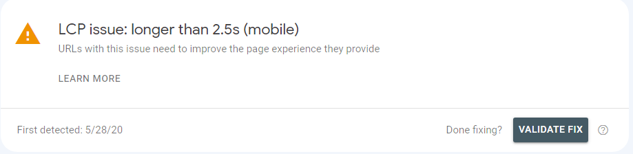 How to fix: Search console LCP issue: longer than 2.5s (mobile) URLs
